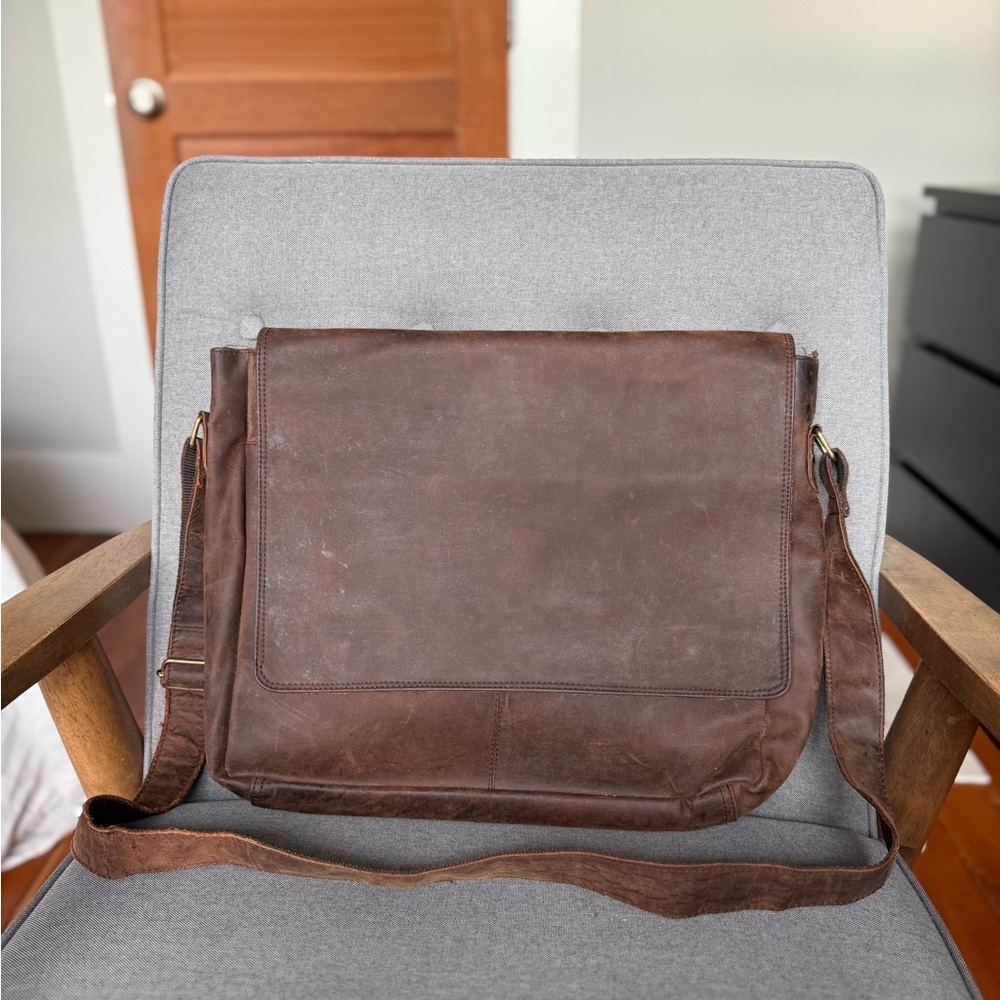 Brown Leather Messenger Bag